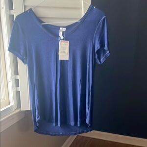 Women's Blue V-Neck Top